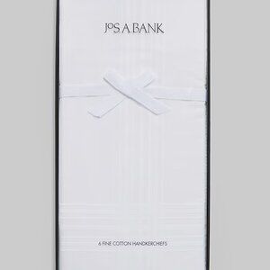 JoS.A.Bank 6 White Fine Cotton Handkerchief Classy Style New Traditio Since 1905